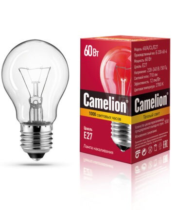 Camelion 60/A/CL/E27 (Эл.лампа накаливания с прозрачной колбой, ЛОН) 7277
