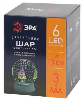 Фигура светодиодная "Шар Лес", 6LED, 13см, проекция, разноцв., 3*ААА ЭРА ENG09-14 Б0051950