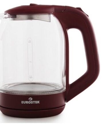 Чайник электрический EUROSTEK EEK-3014 1,8л., мощность: 1800 Вт, LED-подсветка, стекло, диск
