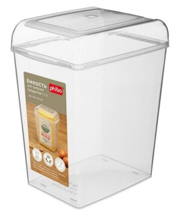 ЕМКОСТЬ ДЛЯ СЫПУЧИХ ПРОДУКТОВ 1,7Л 108x148x183 ММ (бесцветный)