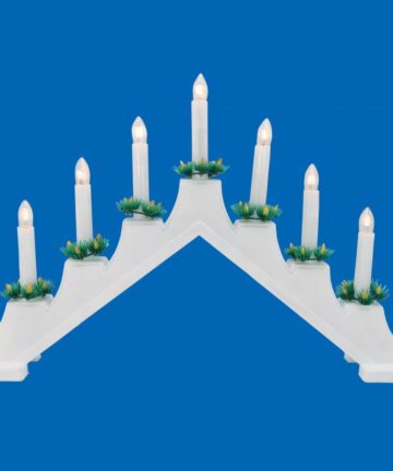 UDL-L7101-007/SWA/WW WHITE BRIDGE Фигура "Новогодняя горка", 7 миниламп, 39,5*30,5см, тепл.бел.свет