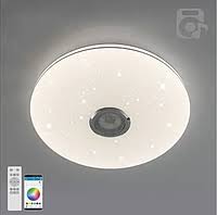 Светильник-люстра св/д MUSIC RGB 60W(6000lm) 2K-4K-6K d390x70 пульт ДУ, хром/матовый ESTARES IP20