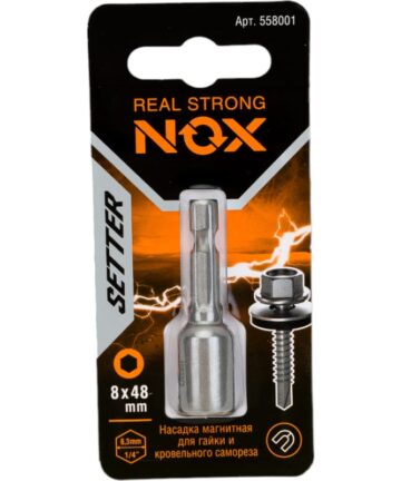 Ключ-насадка магн 8х48мм, ПВХ NUT NOX SETTER 1 шт/уп. (558001)